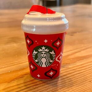 Starbucks Festive Red and White Cup Ornament